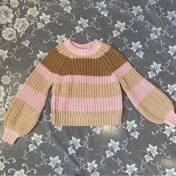 Finders Keepers Mariposa Striped Chunky Knit Crewneck Pullover Sweater Size XS - Picture 6 of 16